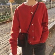  Japan SLY19 new casual all-match comfortable round neck sweater cardigan short jacket female sweater top