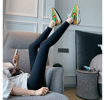 Japanese SLY shark skin high waist beating underpants female outside wearing autumn and winter gush with high conspiculy skinny skinny pants