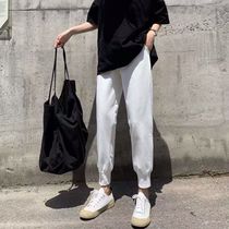  Japan SLY sweatpants womens ins tide loose-legged casual pants summer thin section small-footed sweatpants show thin nine points