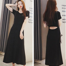  Japan SLY new high-waist halter dress female sense is thin modal long skirt slim-fitting large skirt