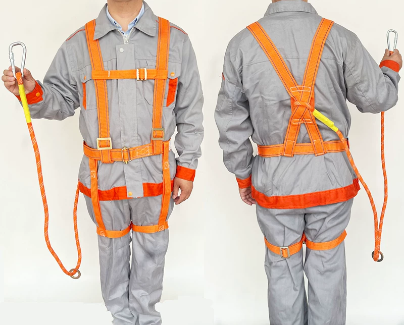 Đai an toàn toàn thân năm điểm kiểu châu Âu hai mặt Đai an toàn làm việc ở độ cao hai móc Đai an toàn xây dựng