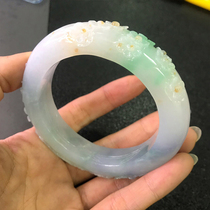 Hairy embryo bracelet custom live natural jade bracelet plum blossom bracelet Myanmar Jade Jade Jade A goods