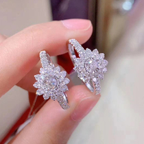 Couple diamond ring 18K white rose gold diamond ring marriage proposal engagement South Africa real diamond live broadcast men and women customization