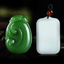 Yong Dexiang natural Hetian Jade live Jasper White Jade bracelet chain bead chain necklace pendant Jade Girl