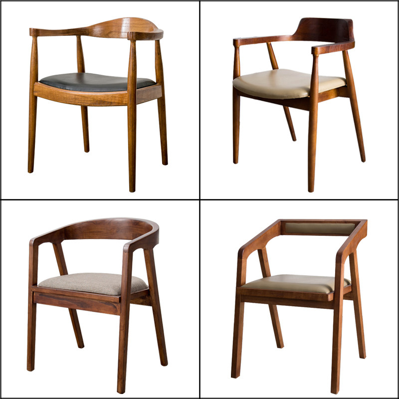 Solid wood conference chair Office chair Computer chair Modern minimalist training chair Boss chair Home dining table and chair negotiation chair