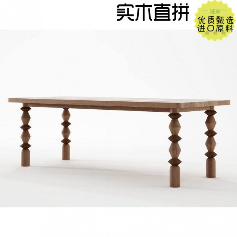 American all solid wood desk retro home dining table simple large table long long table log workbench negotiation table
