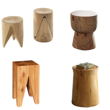 Round stool solid wood mound sitting stool log tea table Creative hotel swing piece Minjuku wood pile Alien tree pile side several stool