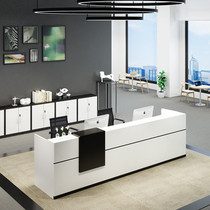 Beijing Office Reception Desk Reception Desk Brief modern company Yingbin Desk Order for profiled white baking Lacquer Front Desk Table
