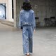 Spring and Autumn Denim Professional Suit Autumn 2022 New Women's Clothes Two-piece Set