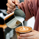 Latte art vat 316L ສະແຕນເລດ latte art cup pointed mouth oblique mouth cup milk cup utensil coffee milk with grade measuring cup