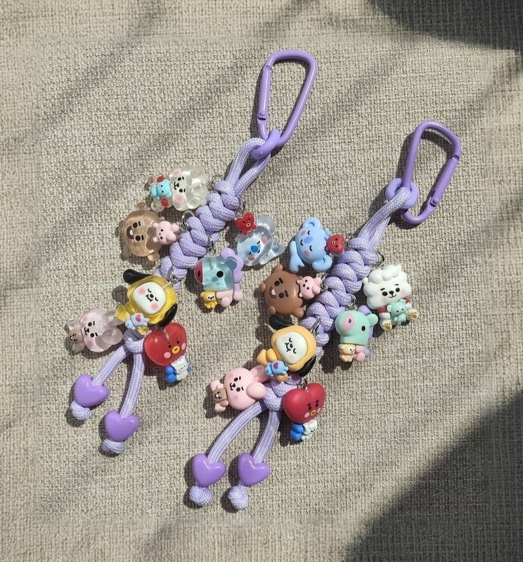Bts Backpack DIY Pendant Bt21 Keychain Phone Chain Bts Bangtan Boys Acrylic Cute Cartoon Accessory