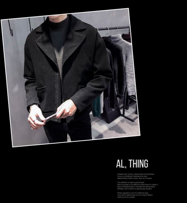 Áo len mùa đông mới cộng với áo khoác cotton nam Áo len mỏng áo len ngắn bằng vải 404-2-fy15-p105 áo gió đi mưa