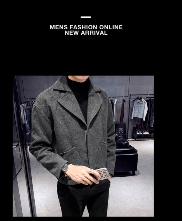 Áo len mùa đông mới cộng với áo khoác cotton nam Áo len mỏng áo len ngắn bằng vải 404-2-fy15-p105 áo gió đi mưa