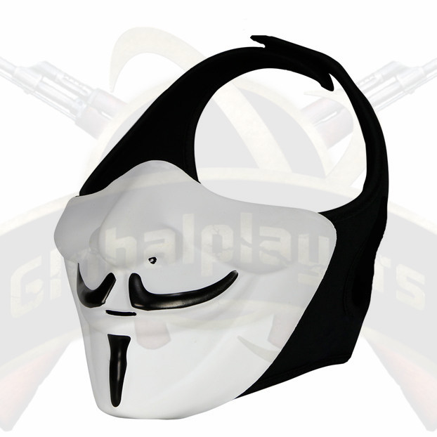 Ghost Outdoor Day Halloween Horror Half Face Face V-Type Men Party COS Half-Face Mask