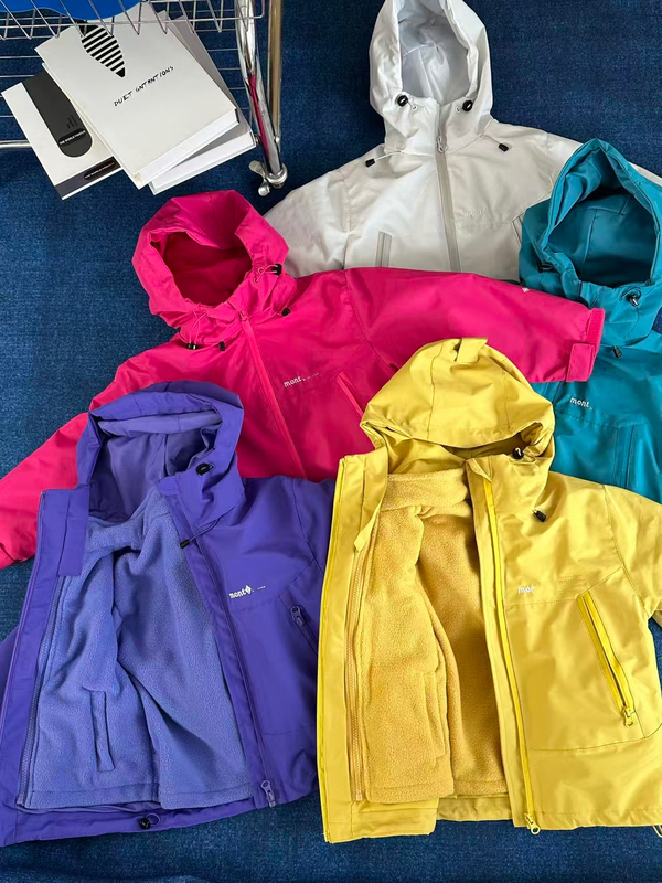 Foreign Trade Mountain-Style Children's 3-in-1 Detachable Outdoor Windproof and Waterproof Jacket for Boys and Girls, Sizes 80-130