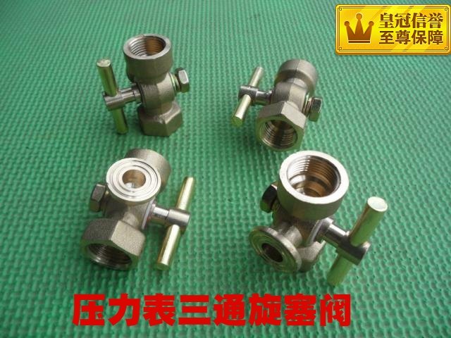 All copper thickness pressure gauge three-way plug valve Boiler pressure leakage coke M20*1 5 4 points