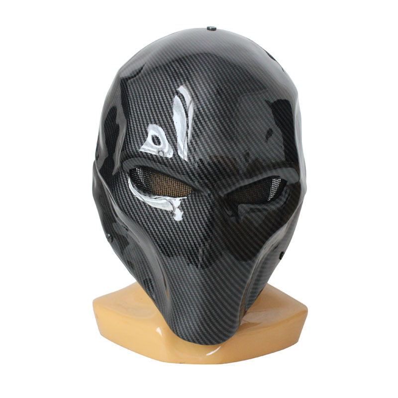 Frp Deathstroke Imitation Carbon Fiber Green Arrow Double-Eyed Version Fiberglass Mask Cs Field Battle Diamond Mesh Large Size M121