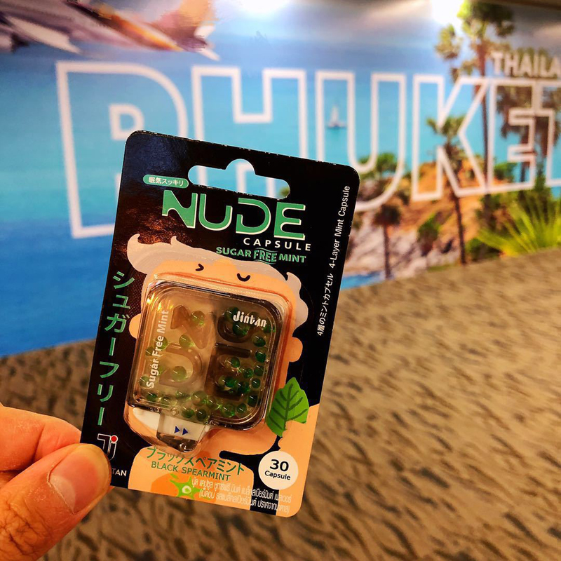 Thailand JINTANNUDE explosive beads sugar-free mint oil ice cool gum kisses pill fresh breath and cool