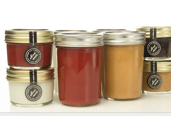 Lead-free glass sealed canned jam cake mousse storage Mason cup thickened 200ml slender caviar bottle