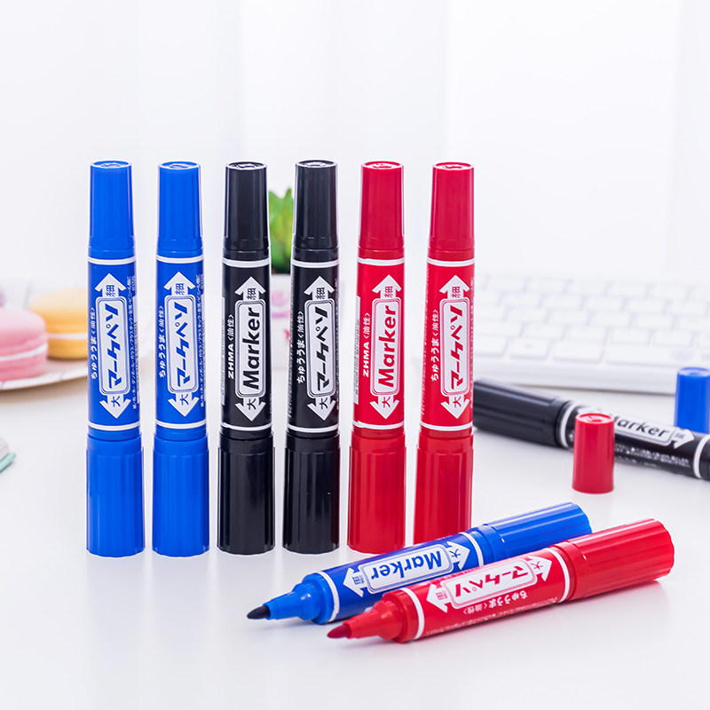 China-Malaysia black oily pen large double headlong note pen express special without falling color emma bizarre pen can add ink wholesale