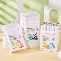 Batung soft head Mark pen double head watercolor pen children graffiti painting artists dedicated 12 24 36 colors