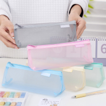 Han Makaron Simple pen bag mesh mesh nylon in Japanese high-color high-value large capacity to collect stationery bag