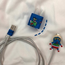 biu~Dynamic superman charger stickers iPhone power stickers Small new protective case winding line combination