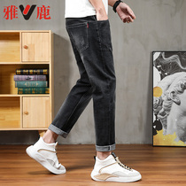 Yalu new 2021 spring and autumn casual stretch jeans slim-fit small pants mens trousers tide brand mens pants