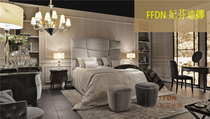 FFDN Fendina Leather Bed High Back Double Bed Italian Light Luxury Leather Bed Italian Furniture Customization