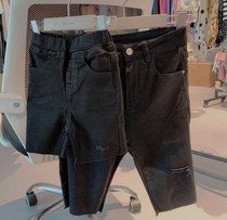 Chen Chen Mother Woman Dress Parent-child Elastic Denim Rider Pants Summer Girl Foreign Air 100 lap tight 50% shorts