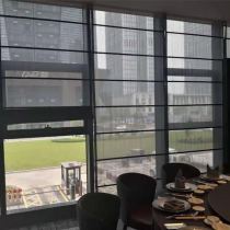 New high-end villa clubhouse semi-shading light transparent transparent gray curtain Roman curtain lifting curtain Japanese style simple style