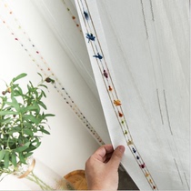 White Vertical Stripe Window Yarn Special Crafts Wool Ball Jacquard Window Yarn Living-room Bedroom Children Room Partition Decorative Yarn