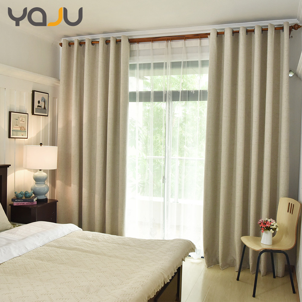 Simply modern pure linen full shade custom curtain bedroom thickening cotton cloth finished curtain cloth