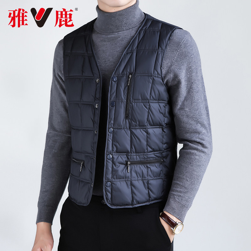 雅鹿 男士加厚羽绒马甲 保暖背心 图2