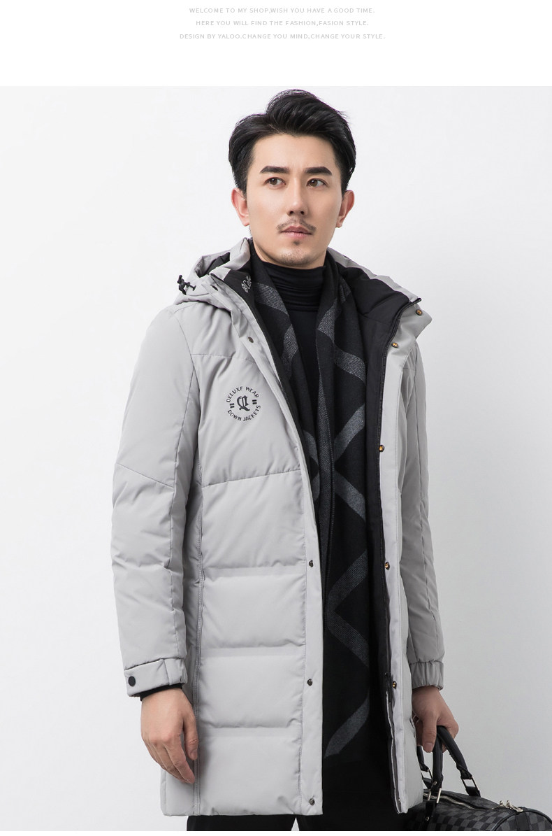 雅鹿 男士加厚中长款羽绒服 90%充绒量 图9