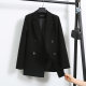 2021 spring and autumn Korean style chic black small suit mid-length professional loose casual suit jacket jacket women's fashion