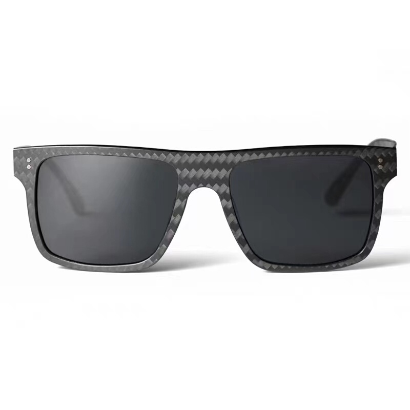 Square Frame Carbon Fiber Sunglasses Trendy Men's Sports Sunglasses Driving Glasses Large Frame Round Frame Driving-Specific Polarized Glasses