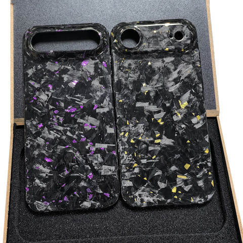 Forged Carbon Fiber Purple Gold Accents iPhone Case