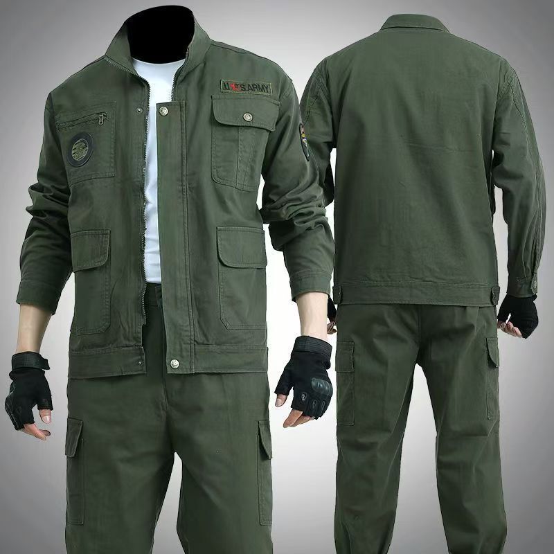 Work Clothing for Men, Spring and Autumn, Wear-Resistant, Dust-Proof, Anti-Scalding, Welding Suit, Construction Site, Tear-Resistant, Labor Protection Suit, Single Piece