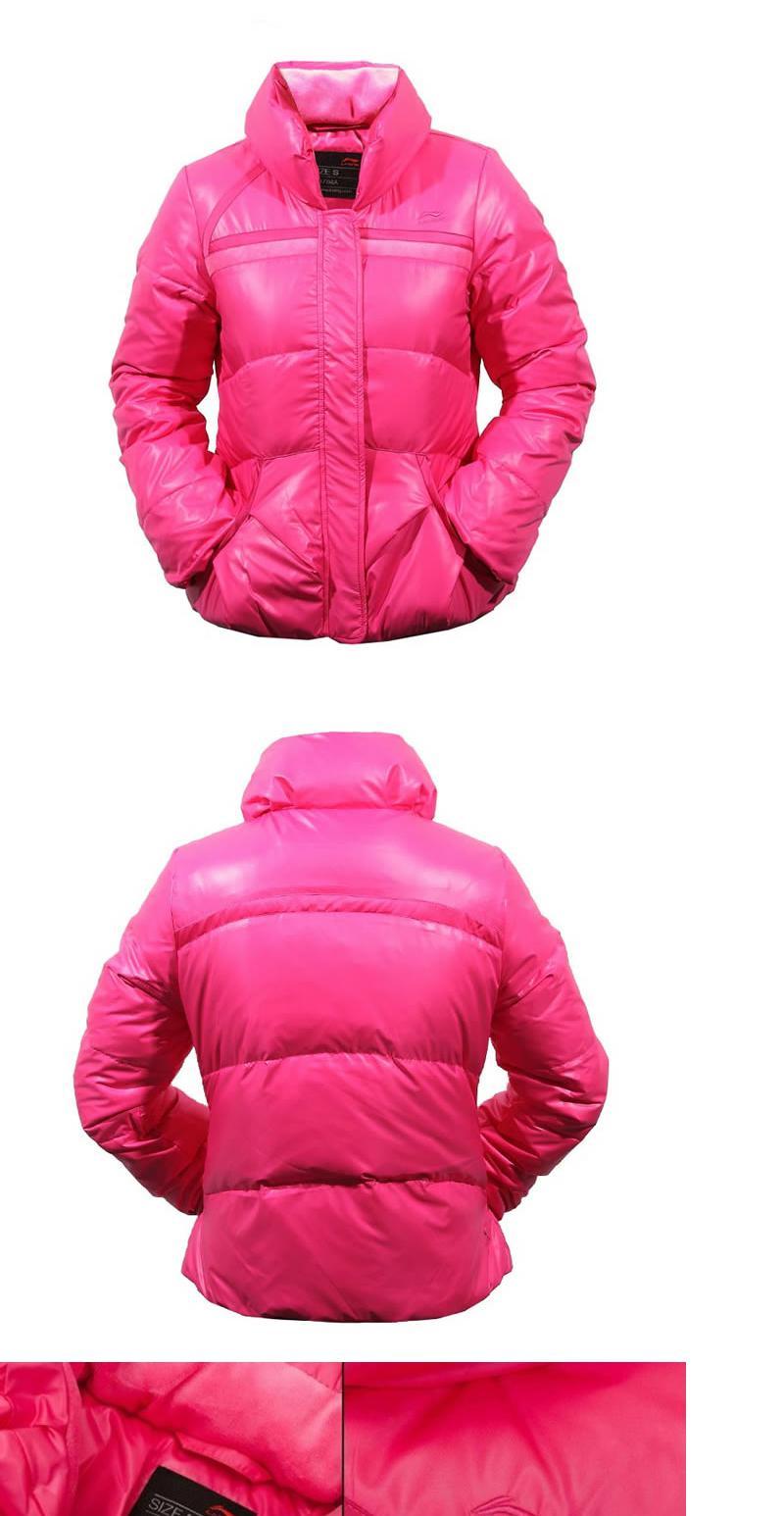 Li Ning nữ ngắn xuống áo khoác mùa đông màu rắn Slim loạt cuộc sống thể thao ấm áp AYMG076-3 - Thể thao xuống áo khoác —