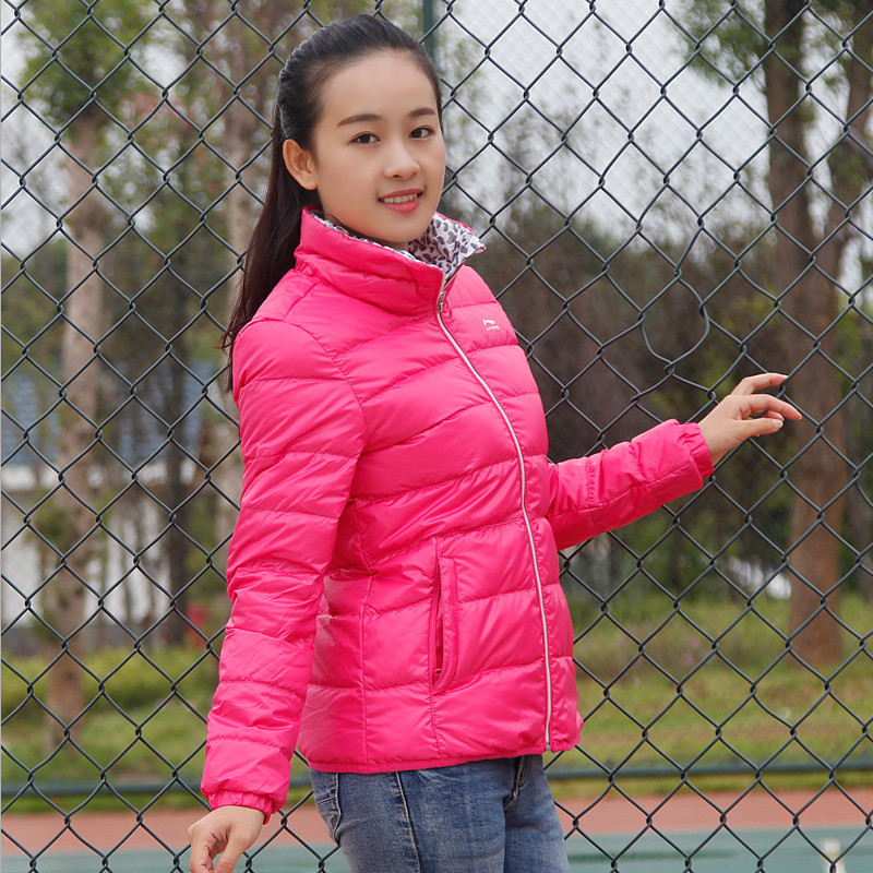 Li Ning xuống áo khoác nữ cổ áo ấm áo khoác mùa thu và mùa đông xuống áo khoác nhẹ thể thao mỏng QG áo phao lông vũ nữ dáng dài