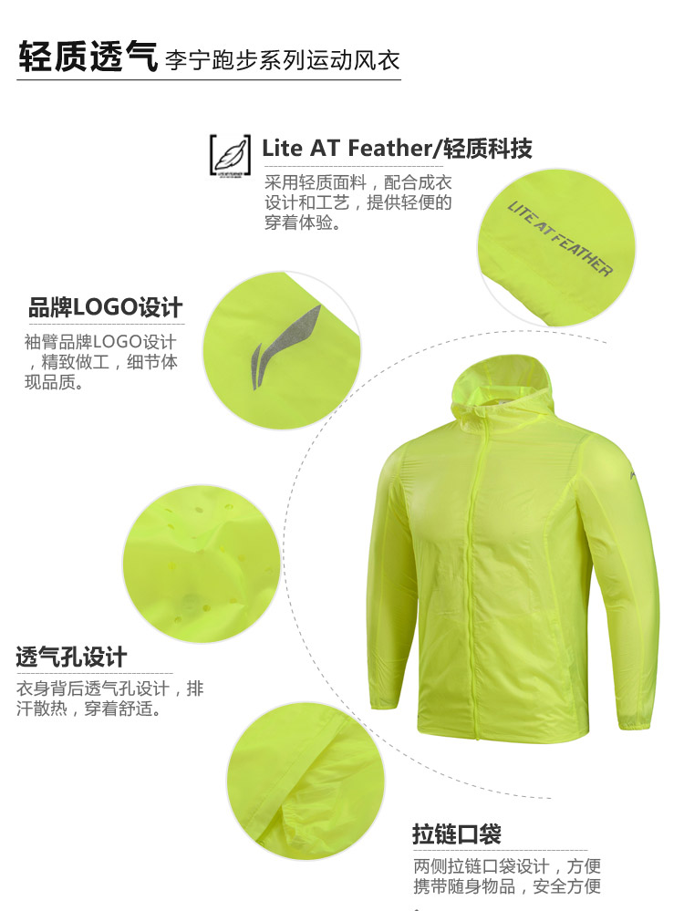 Li Ning nam thể thao chạy loạt Slim thể thao áo gió mùa hè phần mỏng nhanh chóng làm khô quần áo chống nắng áo khoác QG áo khoác nam lining