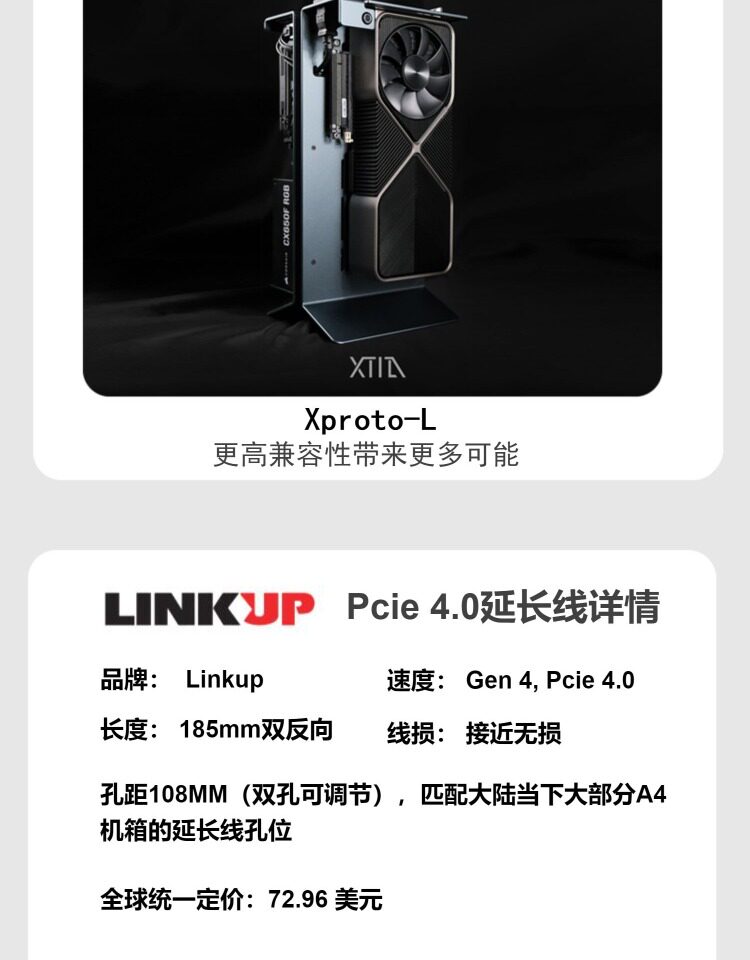 Кабель/разъем/конвертер linkup pcie5.0双反向显卡延长线海外高速稳定软超低损耗 Кабель/разъем/конвертер linkup pcie5.0双反向显卡延长线海外高速稳定软超低损耗