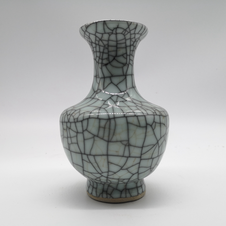 Song Ge Kiln Gold Wire and Iron Wire Appreciation Vase Antique Porcelain Antique Ornaments Home Entrance Decoration Vase