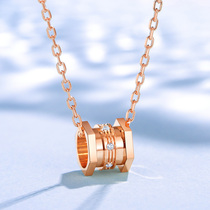 Diamond necklace small waist 18K gold diamond pendant womens choker rose gold color gold pendant chain