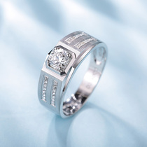 Joydrill Diamond Ring Male White 18K Gold 40 Platinum Diamond Male Ring Wedding Engagement Brick Stone Ring Real Drill