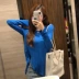 Gic sơ mi nữ thu đông 2018 mới thời trang hàn quốc retro giảm béo hoang dã không đều áo phông trơn Áo phông