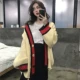 Hàn Quốc lười gió hoang dã mới retro thời trang sang trọng hit V-cổ đơn ngực áo len đan tay dài