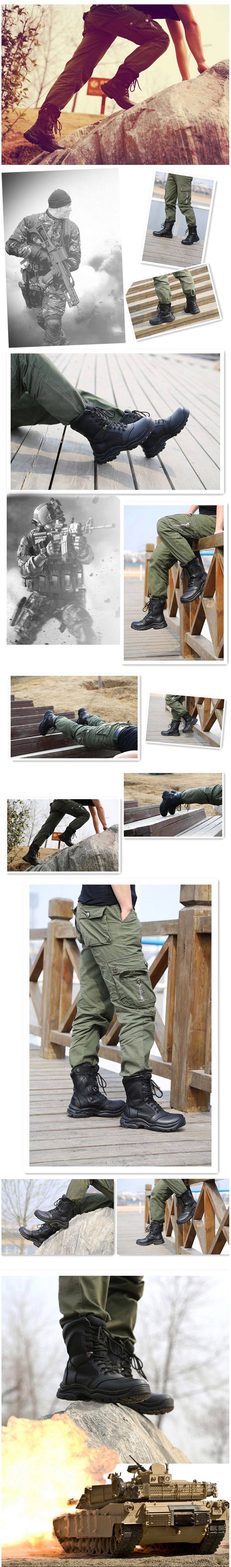 Boots militaires en cuir - porter - Ref 1397477 Image 16