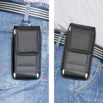 Durable oxford cloth mobile phone pocket wearing leather belt male elderly insert bus cutting sleeve vertical construction site work nylon magic paste